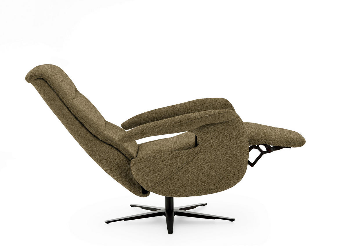 RELAXSESSEL in Textil Grün  - Schwarz/Grün, Design, Textil/Metall (71/112/83cm) - Beldomo Style