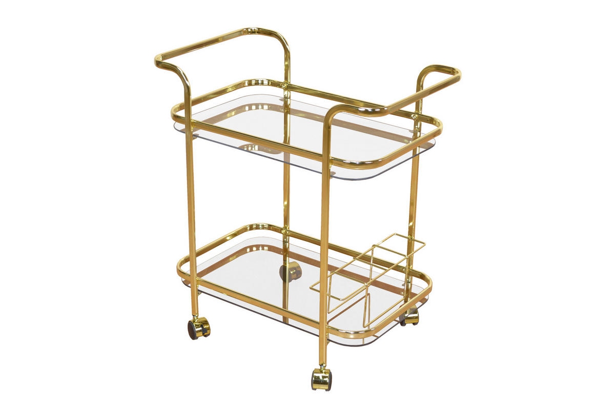 SERVIERWAGEN Messingfarben  - Messingfarben, Design, Glas/Kunststoff (44/69/75cm) - MID.YOU