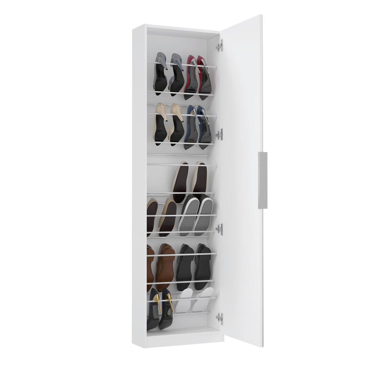 Pantofar 50/179,7 /20 cm  - alb/culoare aluminiu, Design, metal/material pe bază de lemn (50/179,7 /20cm) - Carryhome
