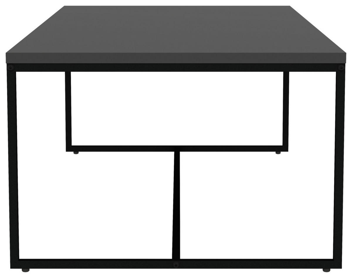 COUCHTISCH Lipp 120/60/40 cm rechteckig Schwarz  - Schwarz, Design, Holzwerkstoff/Metall (120/60/40cm)