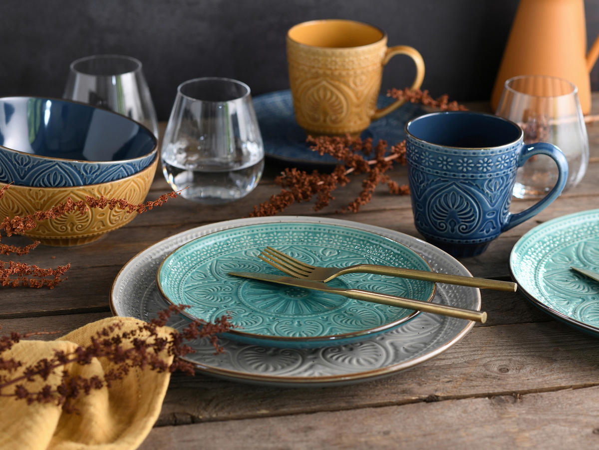 KOMBISERVICE 16-teilig  - Smaragdgrün/Gelb, LIFESTYLE, Keramik (33/30/32cm) - Creatable
