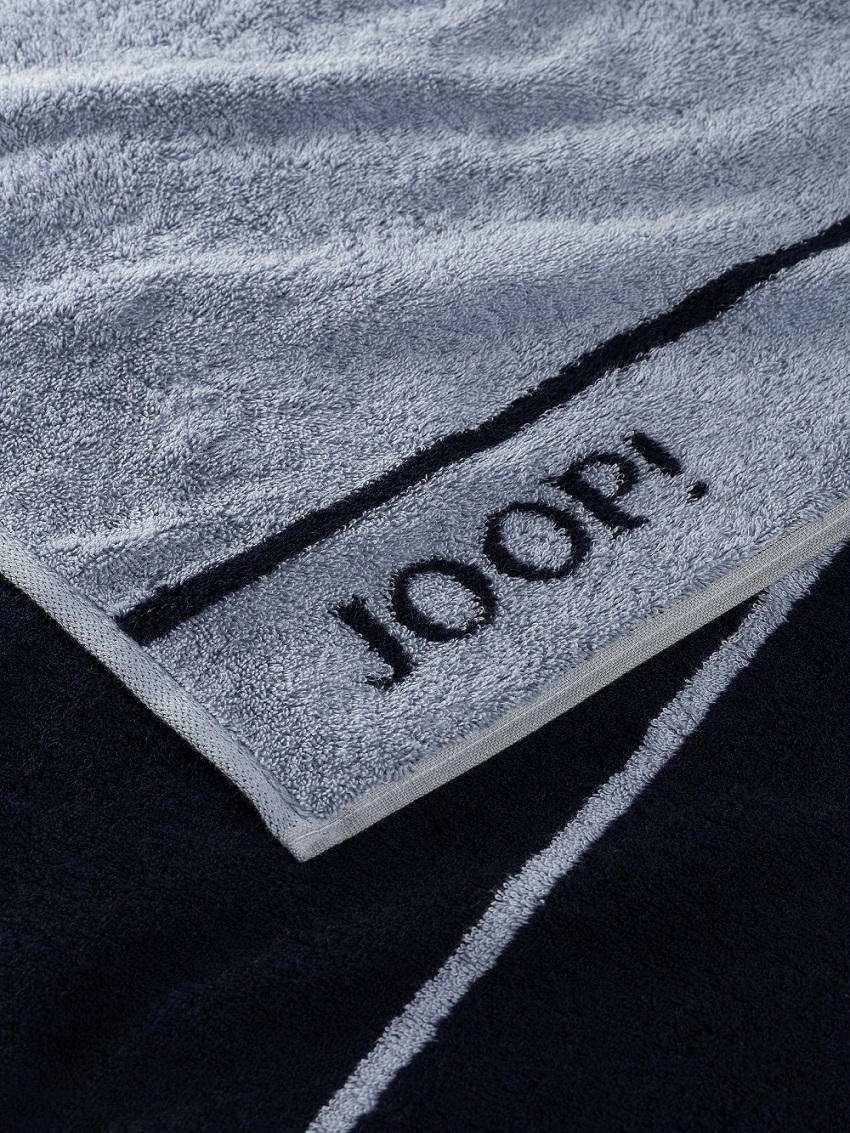 DUSCHTUCH Lines Doubleface 80/150 cm  - Hellgrau/Dunkelblau, Basics, Textil (80/150cm) - Joop!