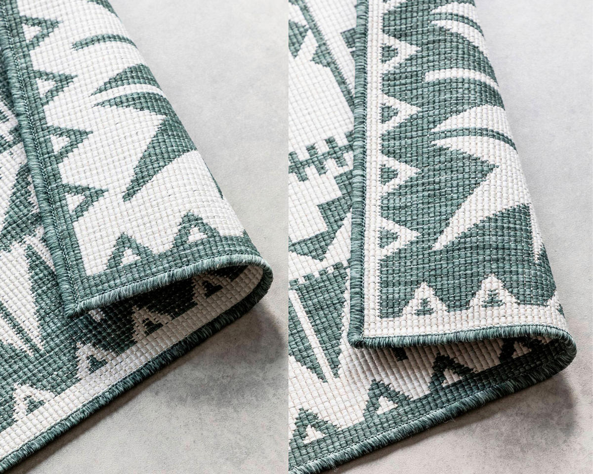 OUTDOORTEPPICH 160/230 cm Gemini Grün, Weiß  - Weiß/Grün, Design, Kunststoff/Textil (160/230cm) - Elle Decoration