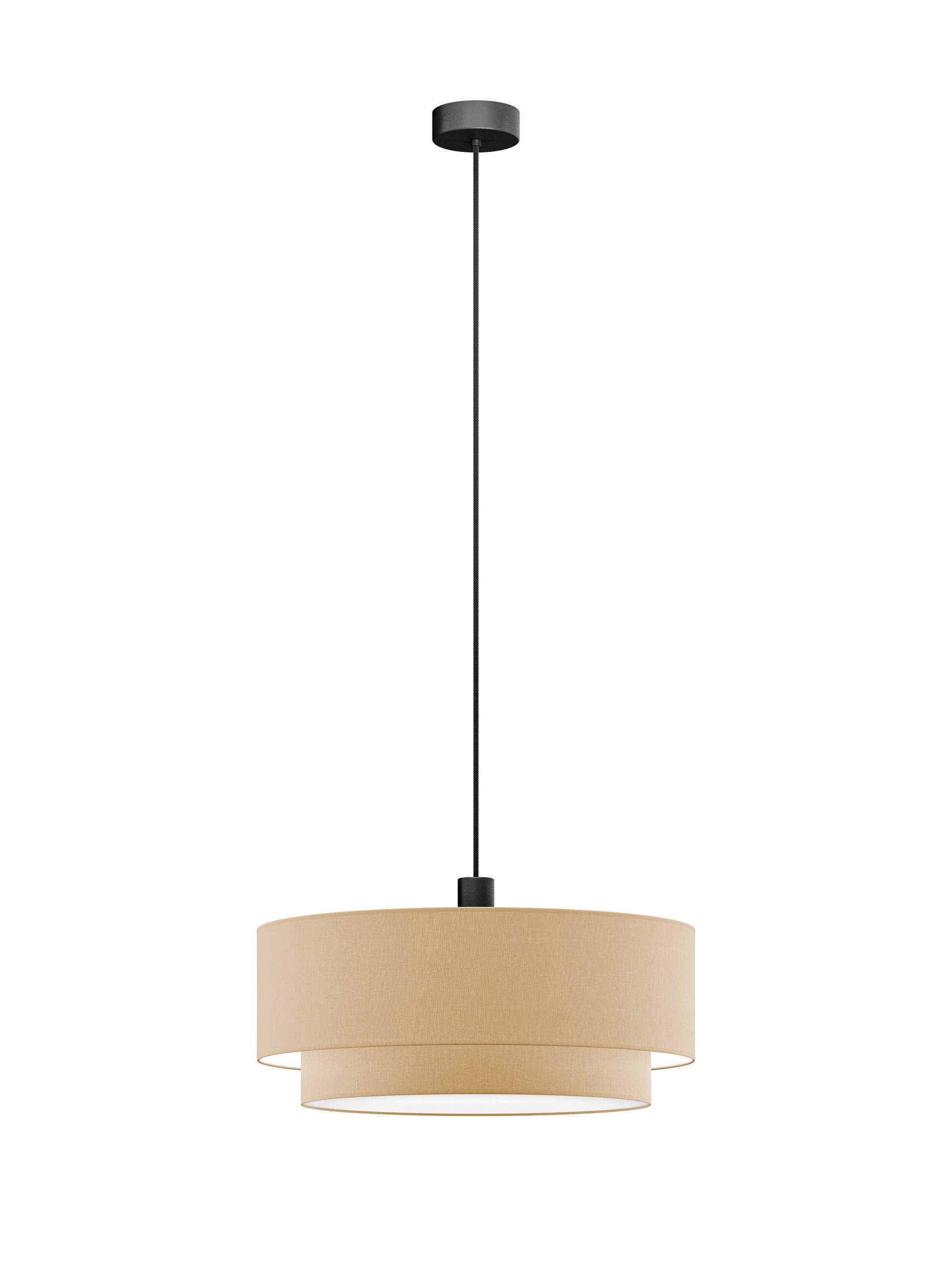 FÜGGŐLÁMPA 50/40/130 cm  - szahara/homokszínű, Basics, műanyag/textil (50/40/130cm)