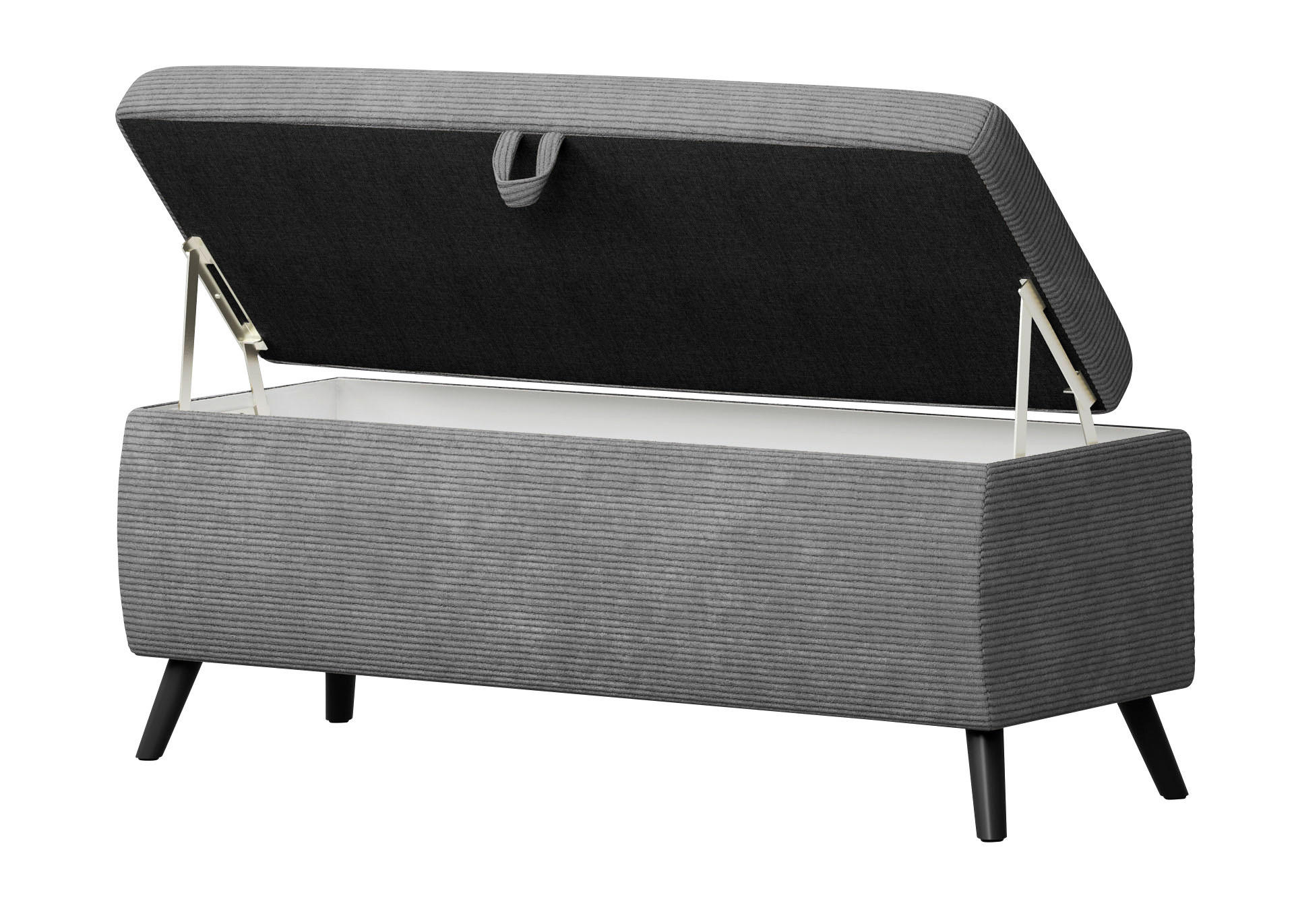 BETTBANK Cord Buche Dunkelgrau  - Dunkelgrau/Schwarz, Trend, Holz/Textil (145/45/50cm) - Esposa