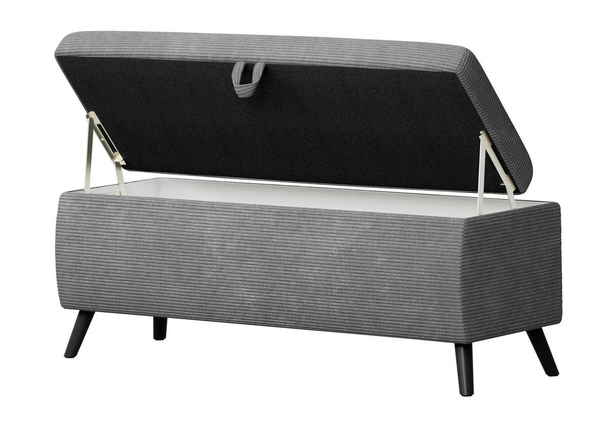 BETTBANK 145/45/50 cm   - Dunkelgrau/Schwarz, Trend, Holz/Holzwerkstoff (145/45/50cm) - Esposa
