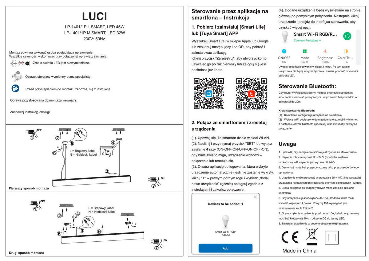 LED-HÄNGELEUCHTE Luci 120/120/6 cm  - Weiß, Design, Metall (120/120/6cm)