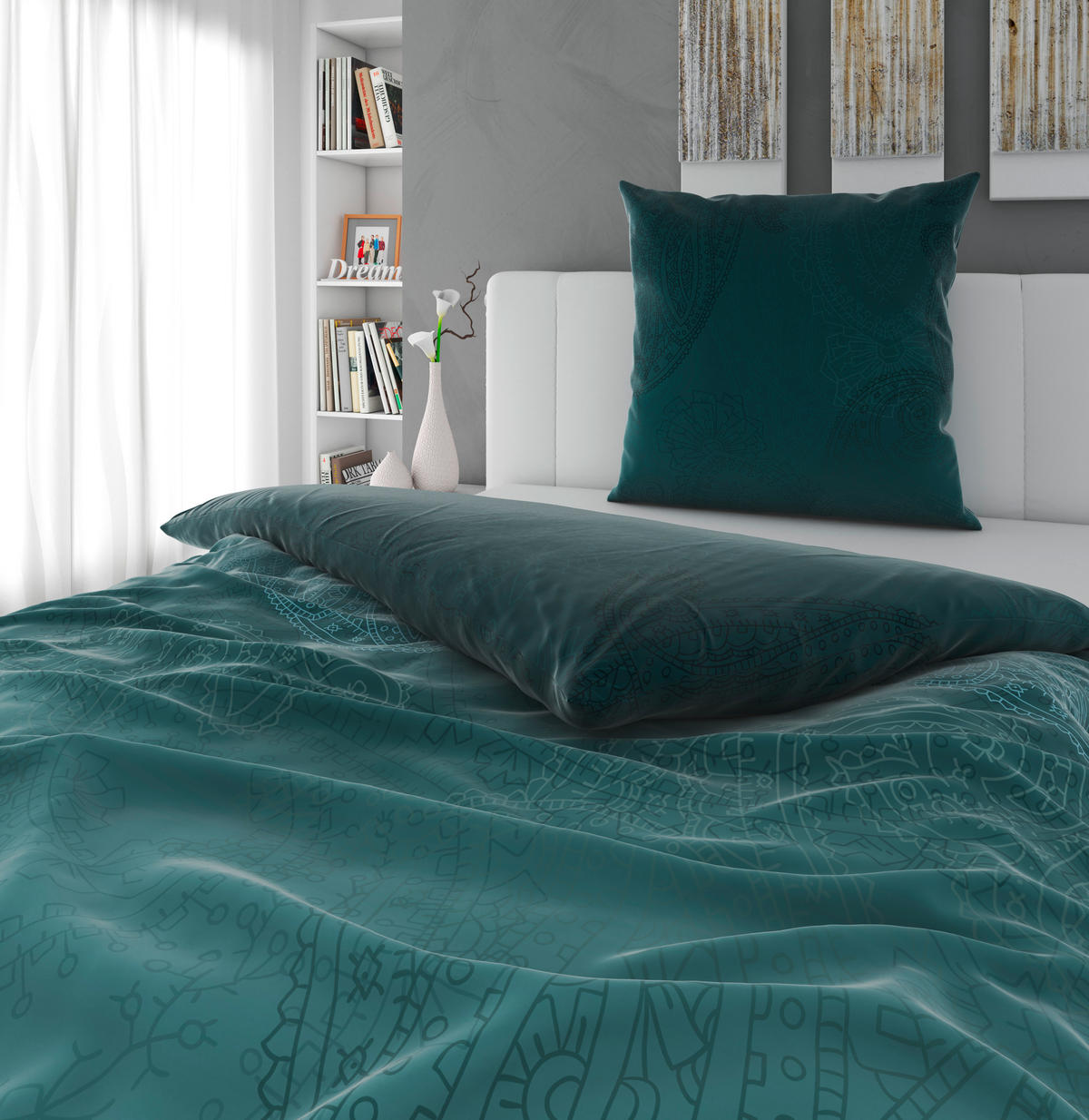 BETTWÄSCHE Satin 135/200 cm  - Petrol, Textil (135/200cm) - Novel