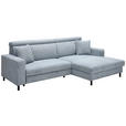 ECKSOFA Grau Flachgewebe  - Schwarz/Grau, Design, Textil/Metall (262/166cm) - Xora