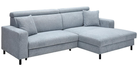 ECKSOFA Grau Flachgewebe  - Schwarz/Grau, Design, Textil/Metall (262/166cm) - Xora