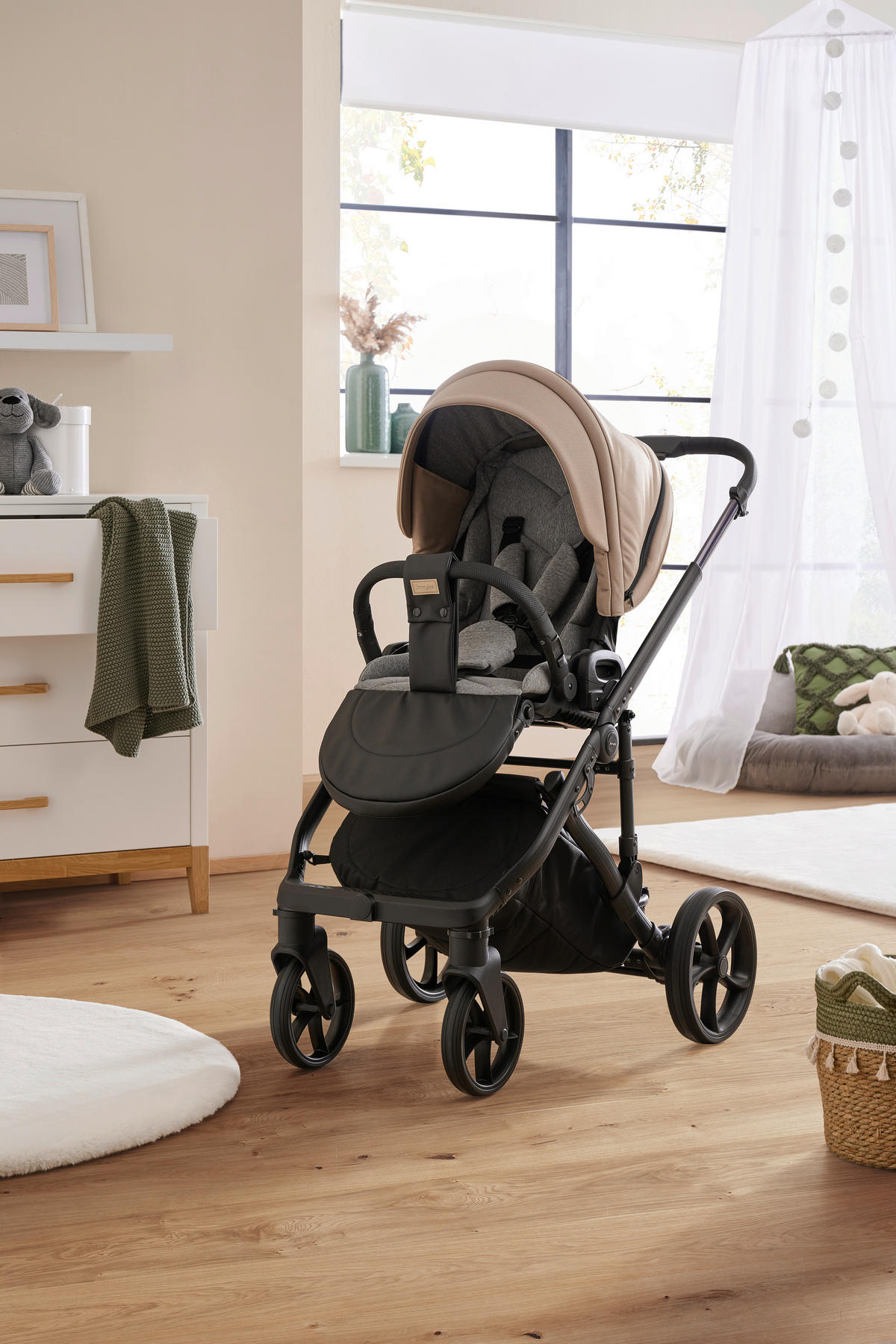 BARNVAGNSSET Easy Compact  - beige/svart, Basics, metall/textil (108/61/96cm) - Jimmylee