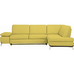 ECKSOFA Gelb Echtleder  - Gelb/Nussbaumfarben, Design, Leder/Holz (283/213cm) - Dieter Knoll