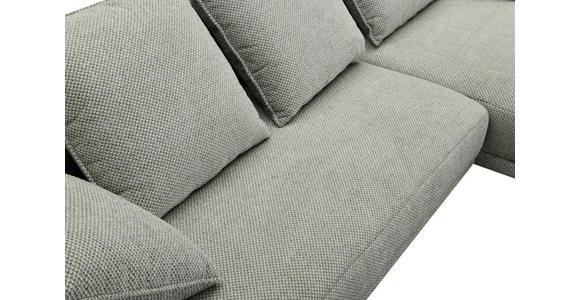 ECKSOFA in Mikrofaser Hellgrau  282/171 cm  - Hellgrau/Schwarz, Design, Textil/Metall (282/171cm) - Hom`in