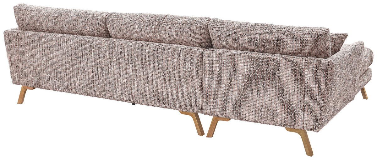 ECKSOFA Rosa Webstoff  - Eichefarben/Rosa, KONVENTIONELL, Holz/Textil (160/293cm) - SetOne by Musterring
