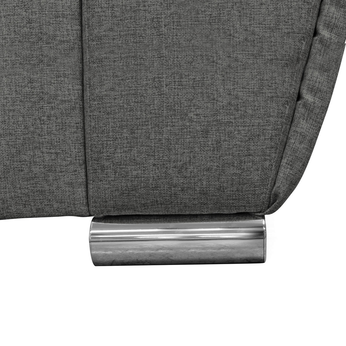 ECKSOFA Grau Flachgewebe  - Silberfarben/Grau, Design, Kunststoff/Textil (266/266cm) - Livetastic