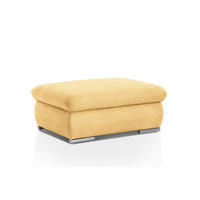 HOCKER Chenille Gelb  - Chromfarben/Gelb, Design, Textil/Metall (101/45/74cm) - Livetastic