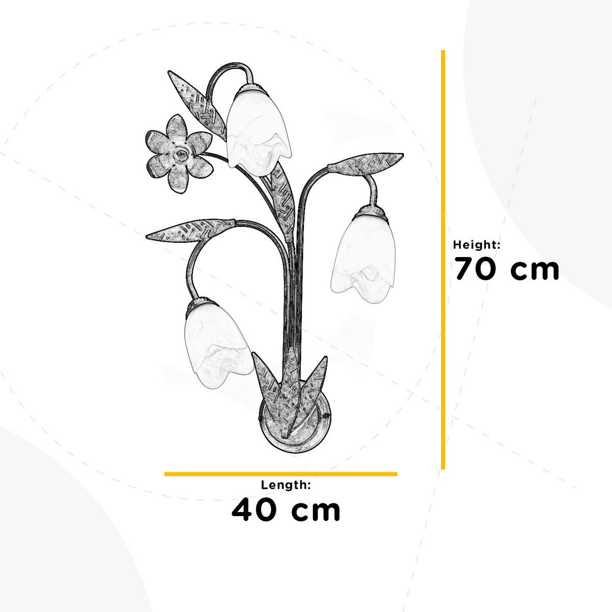 WANDLEUCHTE 40/19/70 cm   - Bronzefarben, Basics, Glas/Metall (40/19/70cm)