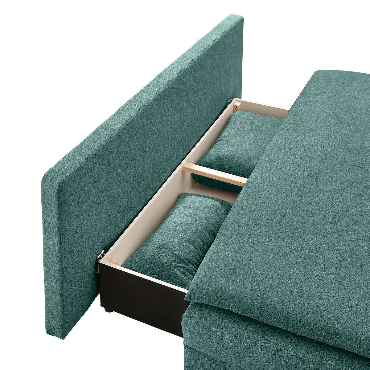 SCHLAFSOFA Webstoff Türkis  - Türkis/Schwarz, KONVENTIONELL, Kunststoff/Textil (207/94/90cm) - Carryhome