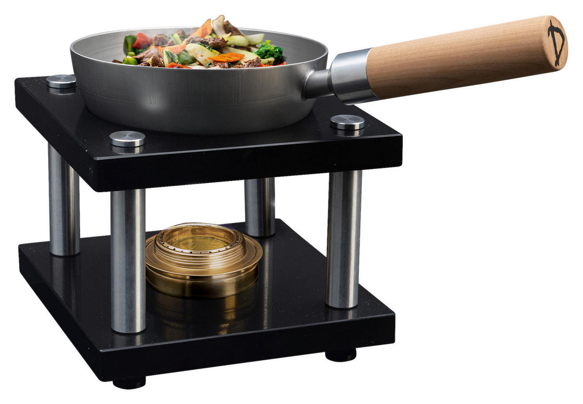 DeWok Mobiler Wok Single Set DeWok  - Schwarz, Basics, Holz/Stein (31,50/31,50/29,50cm)