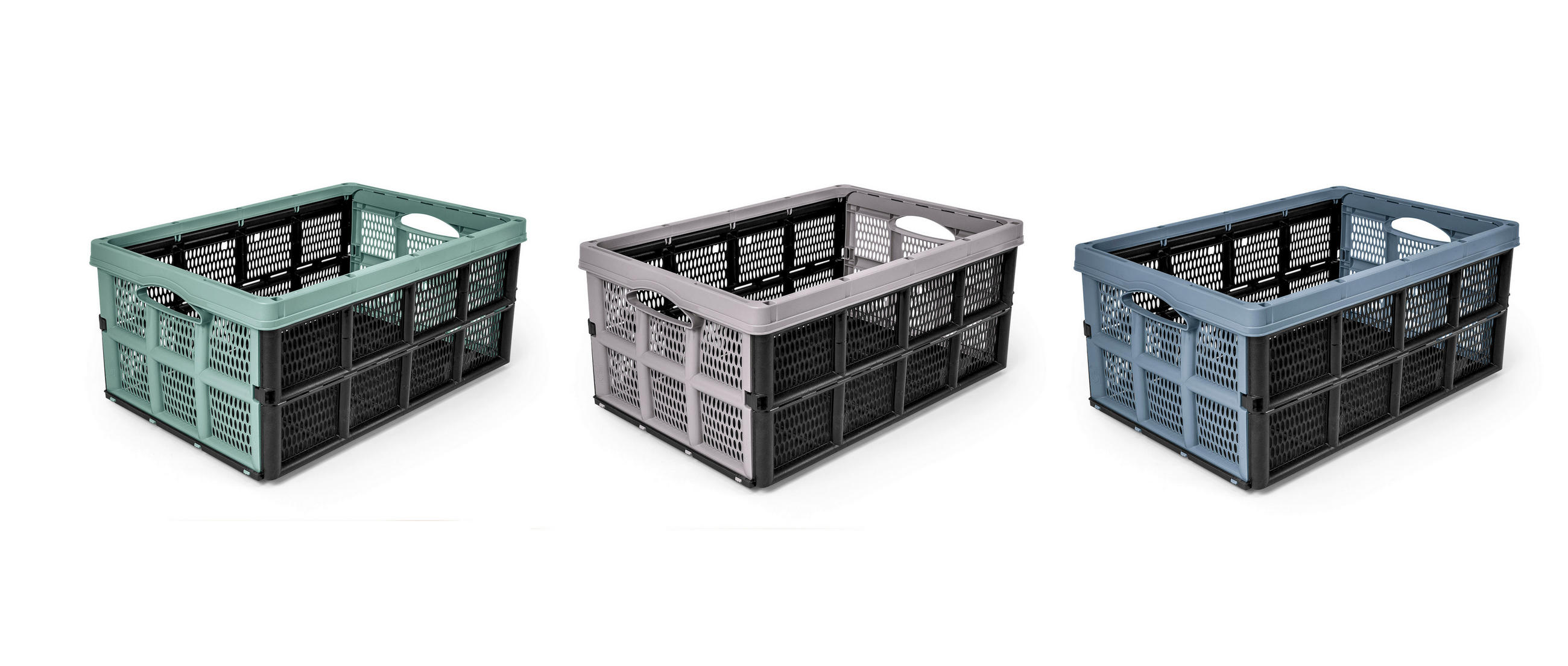 KLAPPBOX 51/23/34 cm   - greige/pastellgrön, Klassisk, plast (51/23/34cm)