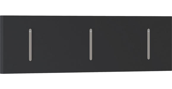 HAKENLEISTE in Anthrazit - Anthrazit, Design, Holzwerkstoff/Metall (100/25/3cm) - Moderano