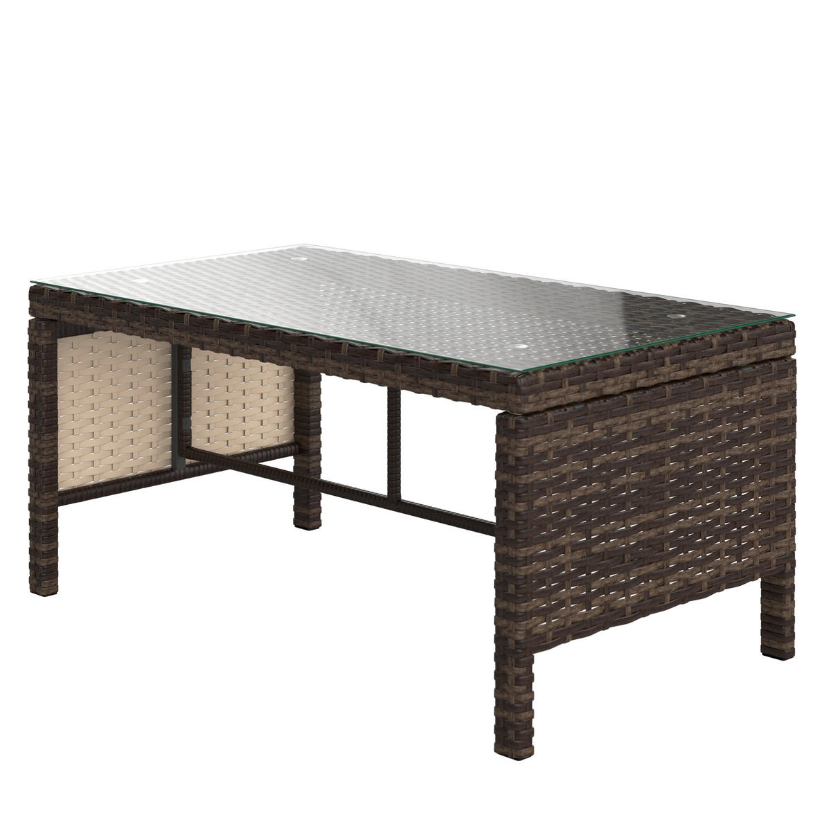 TERASOVÁ SEDACIA SÚPRAVA kov, plast, sklo - tmavohnedá/tmavosivá, Modern, kov/plast (120/179cm) - Ambia Garden