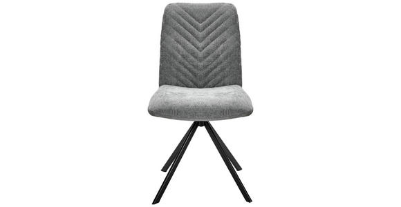 STUHL - Dunkelgrau/Schwarz, Design, Textil/Metall (47/87/61cm) - Xora