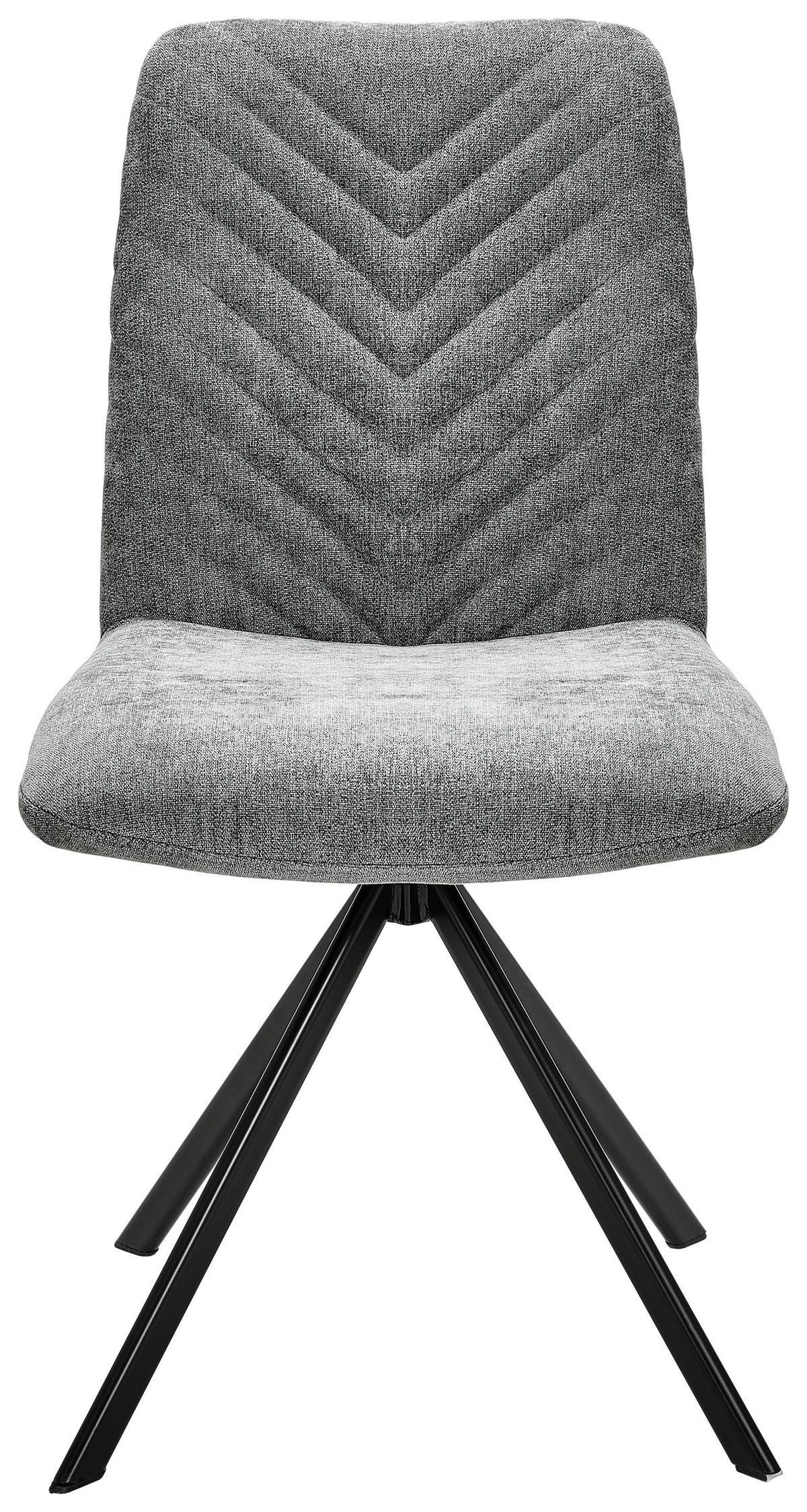 STUHL - Dunkelgrau/Schwarz, Design, Textil/Metall (47/87/61cm) - Xora