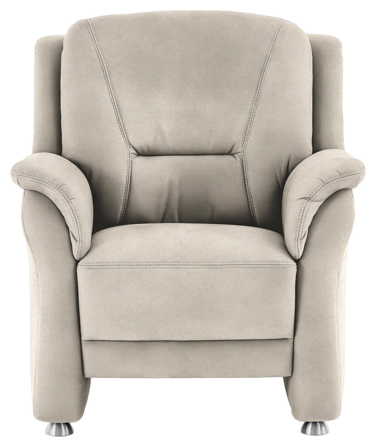 SESSEL in Mikrofaser Creme  - Beige/Creme, Konventionell, Textil/Metall (90/100/89cm) - Beldomo Comfort