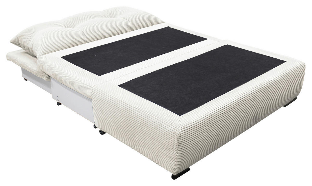 SCHLAFSOFA  mit Liegefunktion Cord Weiß  - Schwarz/Weiß, Design, Kunststoff/Textil (154/93/85cm) - MID.YOU