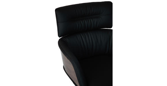 ARMLEHNSTUHL  in Eisen Echtleder pigmentiert  - Walnussfarben/Schwarz, Design, Leder/Holz (62/92/66cm) - Dieter Knoll