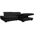 ECKSOFA in Mikrofaser Anthrazit  290/198 cm  - Anthrazit/Schwarz, Design, Textil/Metall (290/198cm) - Xora