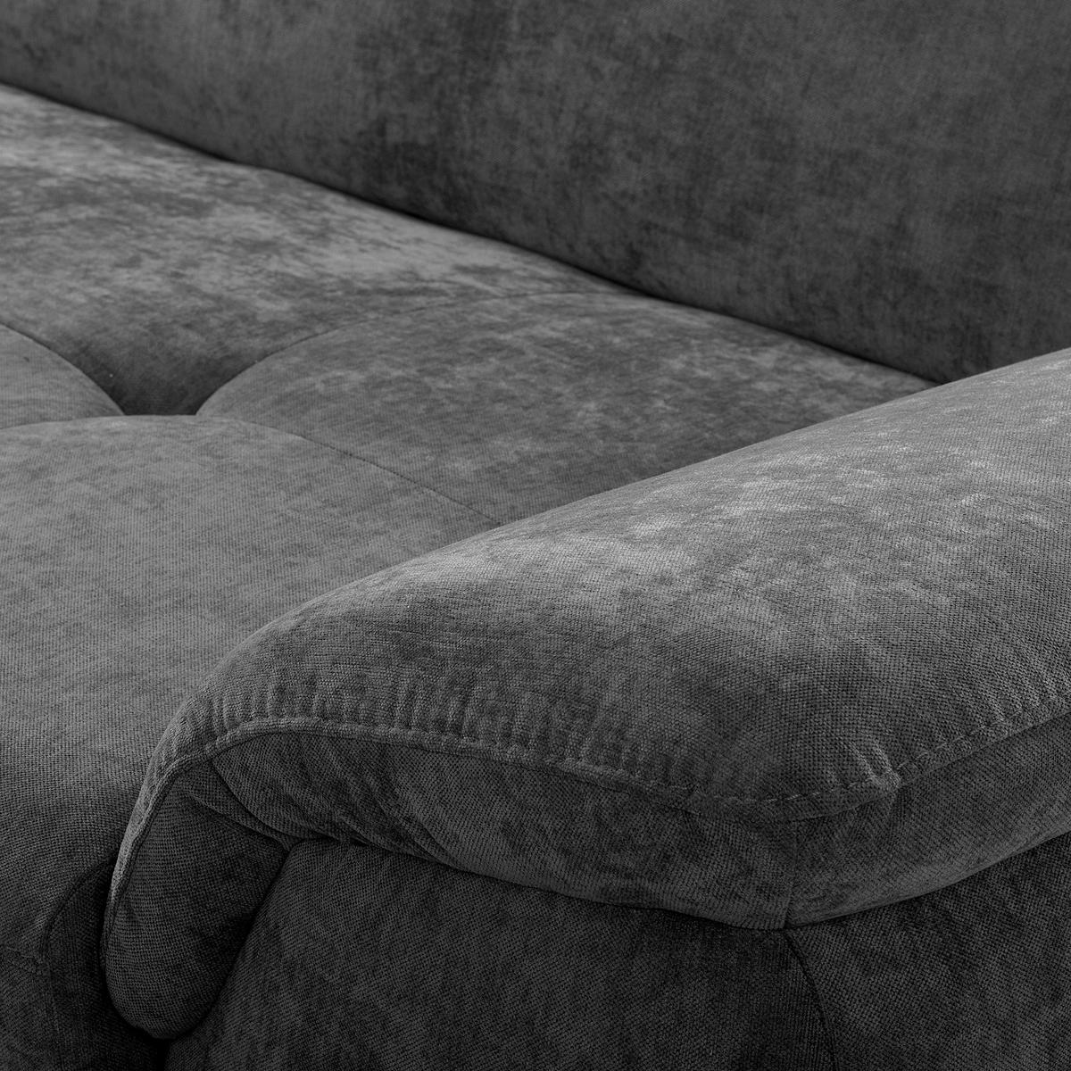 ECKSOFA  Webstoff Schwarz  - Schwarz, Design, Textil/Metall (195/268cm) - Livetastic