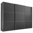 SCHWEBETÜRENSCHRANK 280/222/68 cm 3-türig Anthrazit  - Anthrazit/Alufarben, Holzwerkstoff/Metall (280/222/68cm) - Moderano