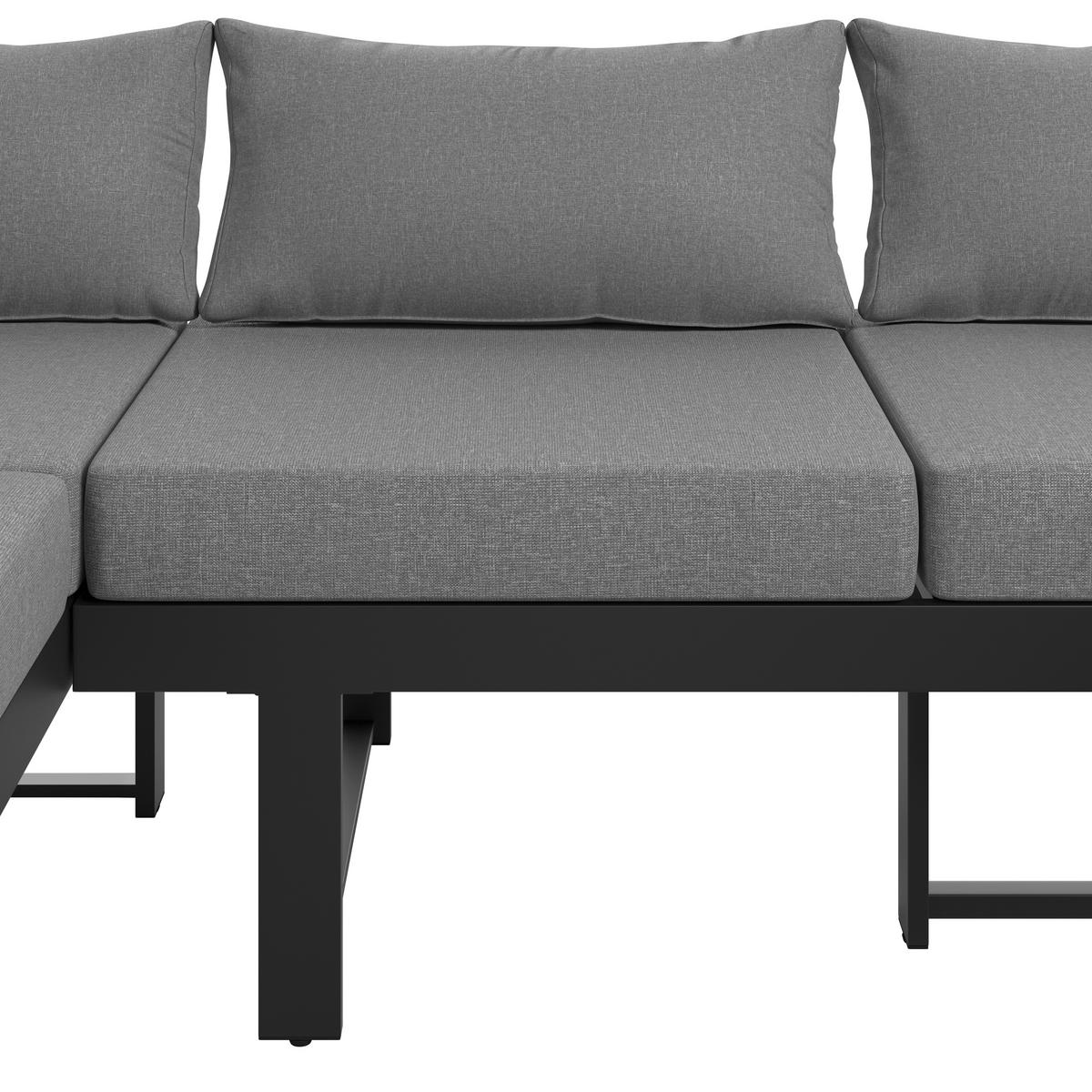 LOUNGEGARNITUR 311/246 cm Akazie Aluminium  - Anthrazit/Grau, Lifestyle, Holz/Textil (311/246cm) - Ambia Garden