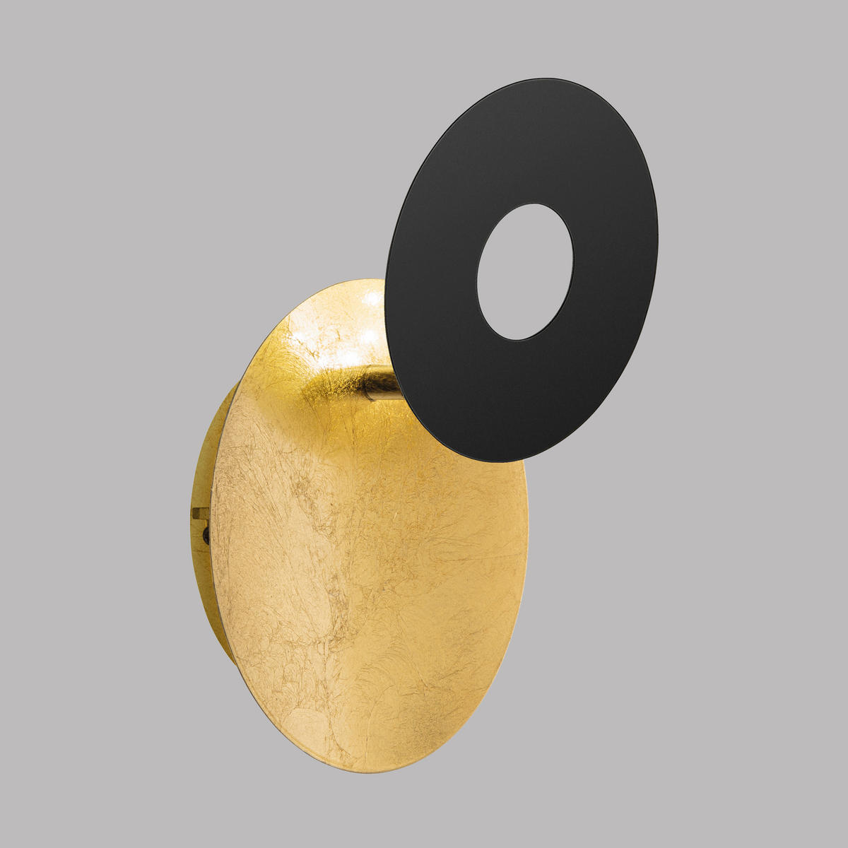 LED-WANDLEUCHTE Hennes   - Goldfarben/Schwarz, Basics, Metall (18/14/7,3cm) - Fischer & Honsel