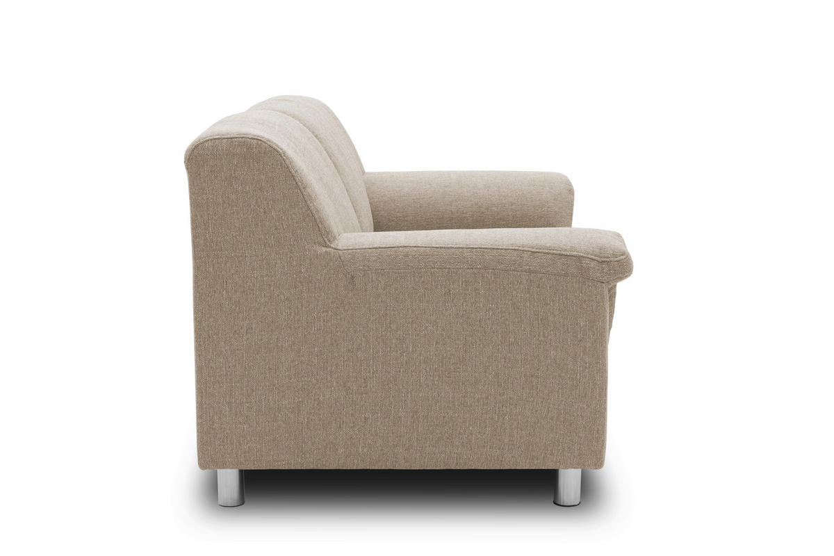 2-SITZER-SOFA in Webstoff Beige  - Chromfarben/Beige, KONVENTIONELL, Textil/Metall (145/72/80cm) - MID.YOU