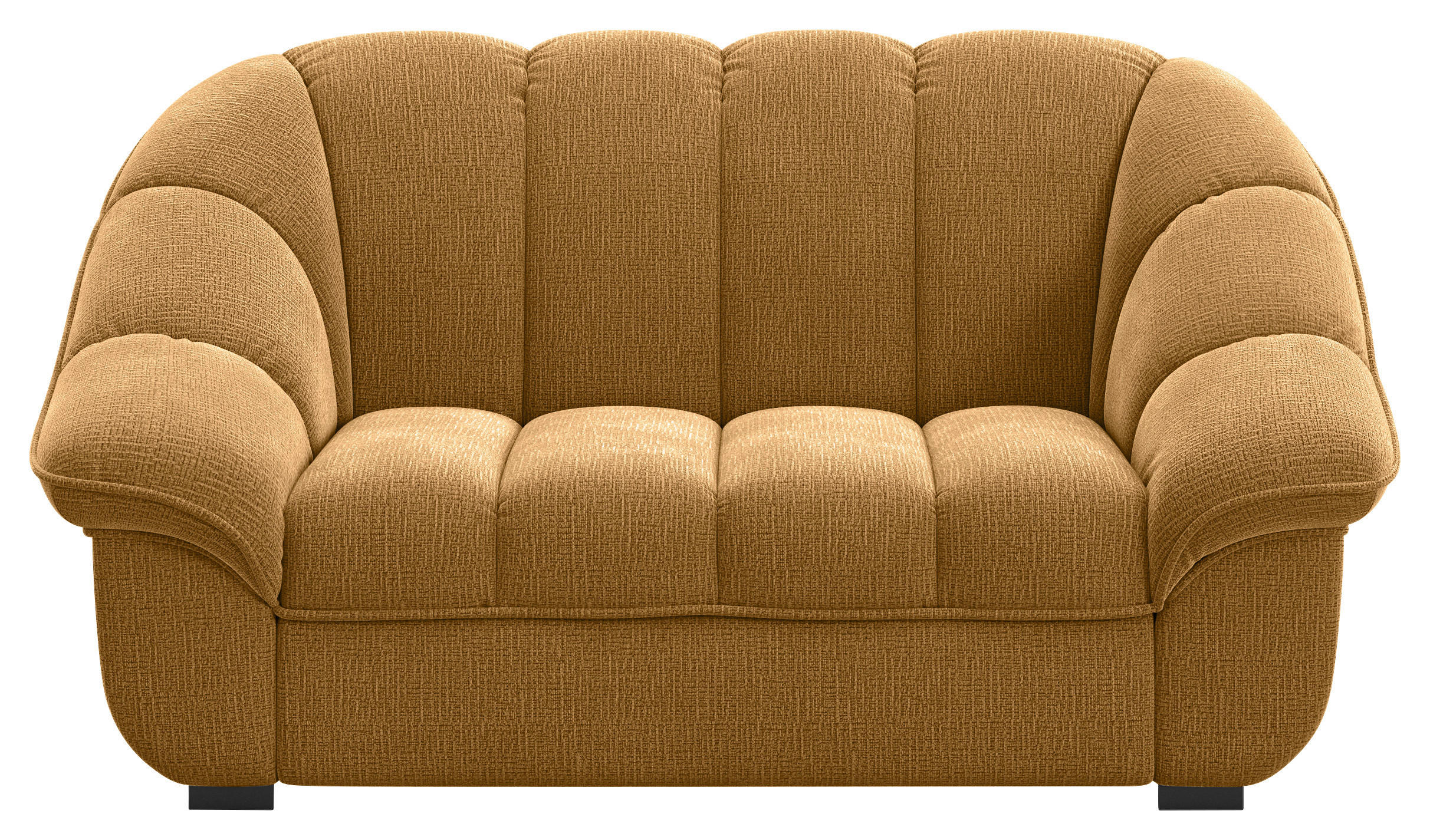 2-SITZER-SOFA Chenille Senfgelb  - Senfgelb/Schwarz, KONVENTIONELL, Kunststoff/Textil (163/88/104cm) - Welnova