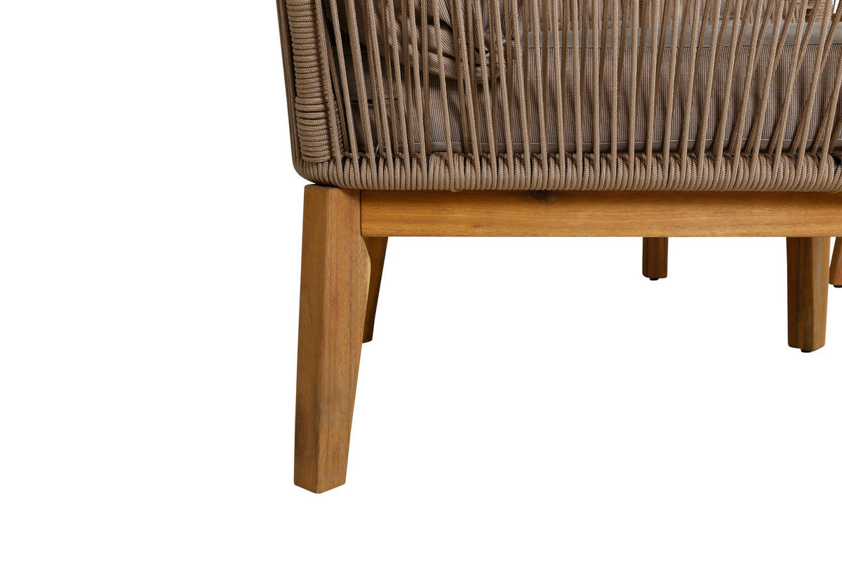 LOUNGEGRUPP 4 delar  - beige/akaciefärgad, Klassisk, metall/trä (164/75null) - Gardenson