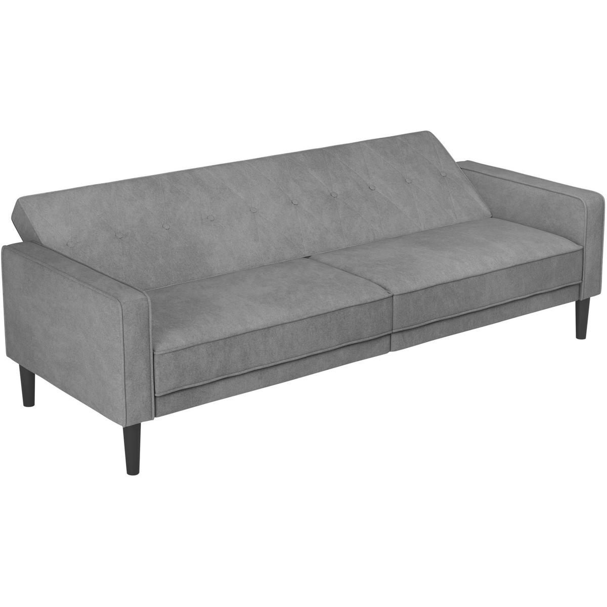 SCHLAFSOFA AARHUS in Webstoff Anthrazit Skandinavisch, Modern  - Anthrazit/Braun, Basics, Holz/Textil (213/81/86cm) - Livetastic