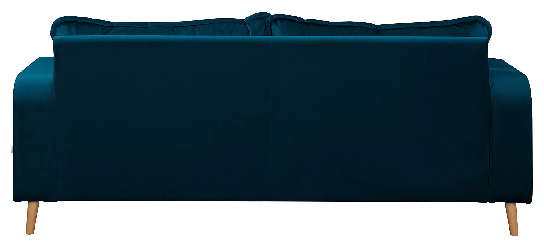 3-SITZER-SOFA in Mikrofaser Blau  - Wengefarben/Blau, Design, Holz/Textil (193/86/87cm) - Livetastic