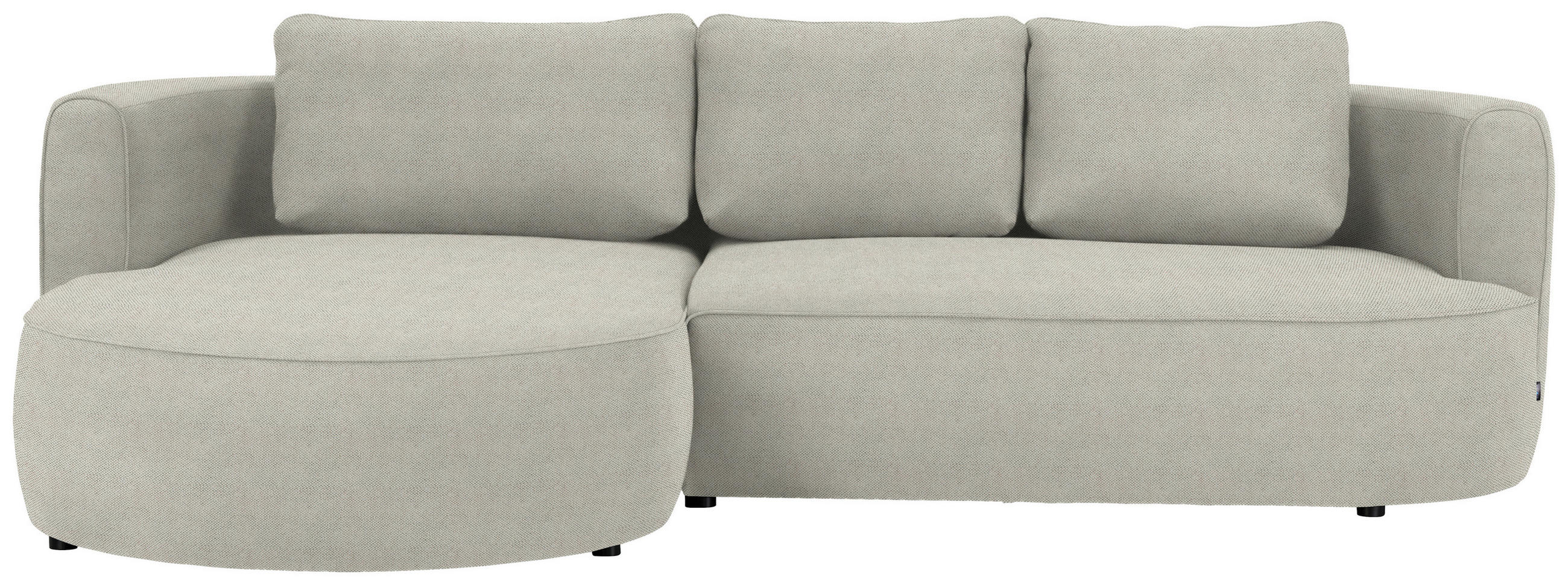 ECKSOFA in Webstoff Creme  - Creme/Schwarz, Design, Kunststoff/Textil (183/284cm) - Welnova