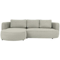 ECKSOFA in Webstoff Creme  - Creme/Schwarz, Design, Kunststoff/Textil (183/284cm) - Welnova