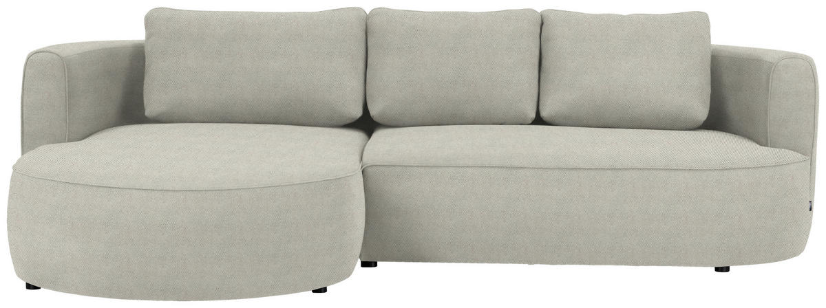 ECKSOFA in Webstoff Creme  - Creme/Schwarz, Design, Kunststoff/Textil (183/284cm) - Welnova