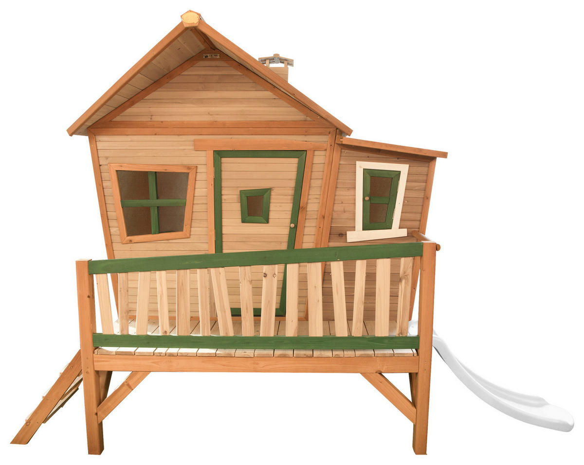 SPIELHAUS 123/12,8/152 cm  - Weiss/Braun, Konventionell, Holz/Kunststoff (123/12,8/152cm)