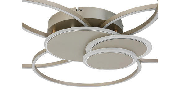 LED-DECKENLEUCHTE 90,5/81/9,5 cm   - Chromfarben/Champagner, Design, Kunststoff/Metall (90,5/81/9,5cm) - Novel