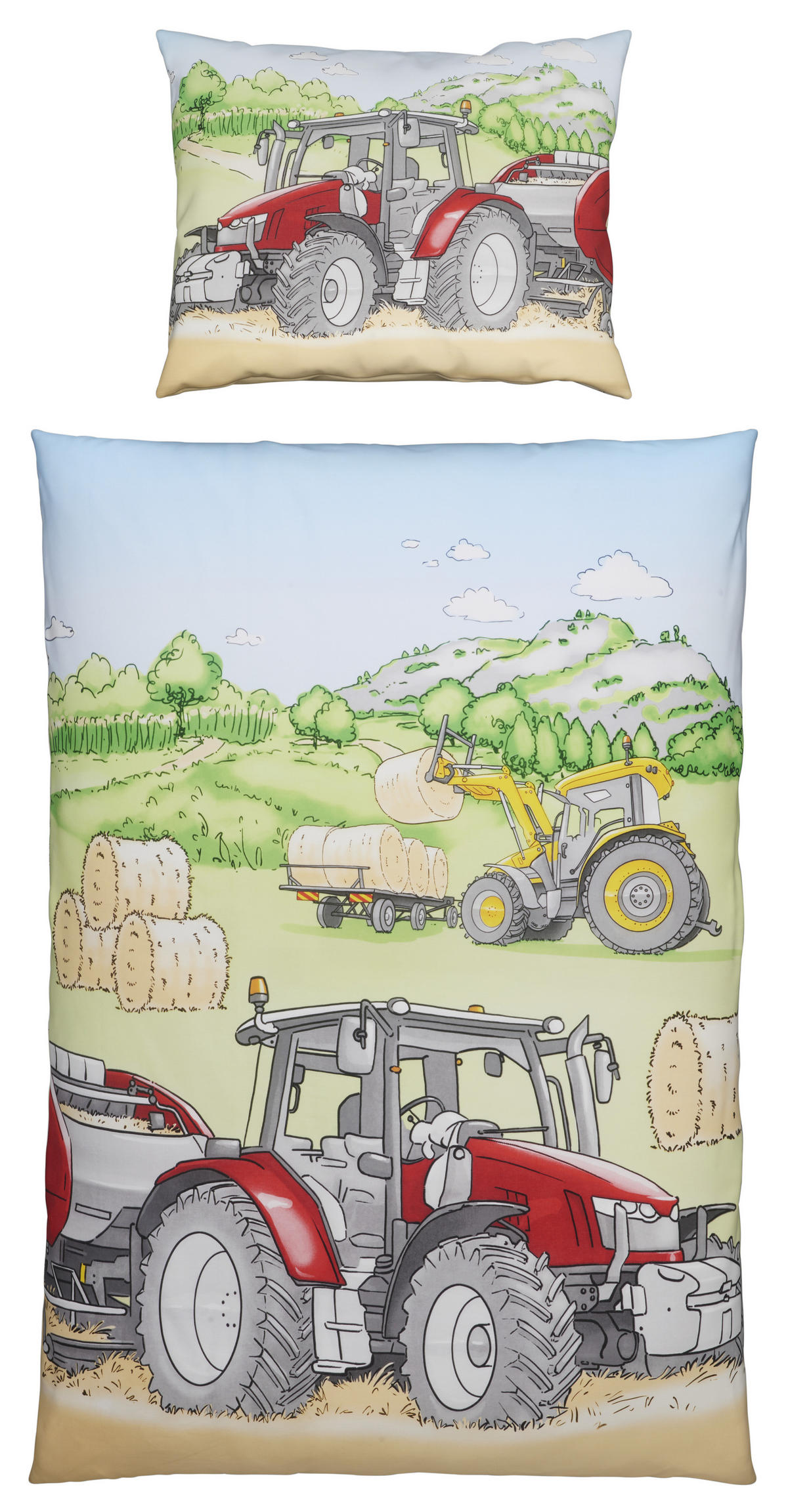 Grüner Traktor - Baby-Bettwäsche-Set, 100x135