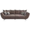 BIGSOFA Webstoff Braun  - Edelstahlfarben/Braun, LIFESTYLE, Textil/Metall (300/95/133cm) - Hom`in