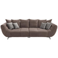 BIGSOFA Webstoff Braun  - Edelstahlfarben/Braun, LIFESTYLE, Textil/Metall (300/95/133cm) - Hom`in