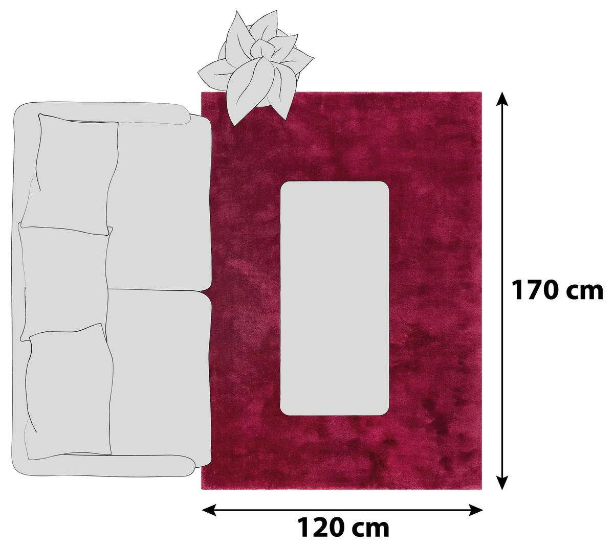 HOCHFLORTEPPICH 120/170 cm Relaxx Rot  - Rot, Basics, Textil (120/170cm) - Esprit